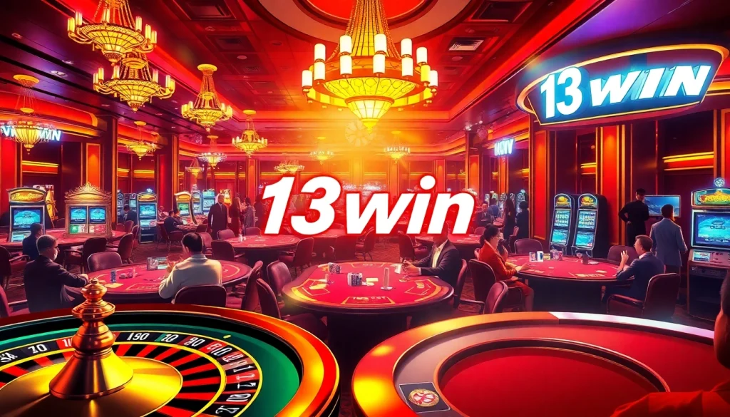 Experience big wins at 13win Casino featuring exciting poker games and vibrant slot machines.