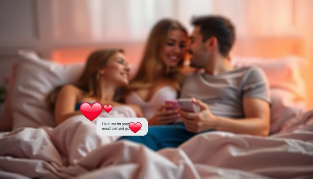 Engaging sexting AI conversations illustrated on a digital screen, creating a romantic atmosphere.